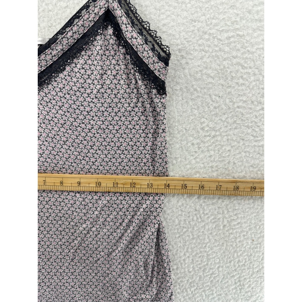 Victoria's Secret Floral Lace Trim Camisole Tank Top M/M Pink Black White - Picture 4 of 10